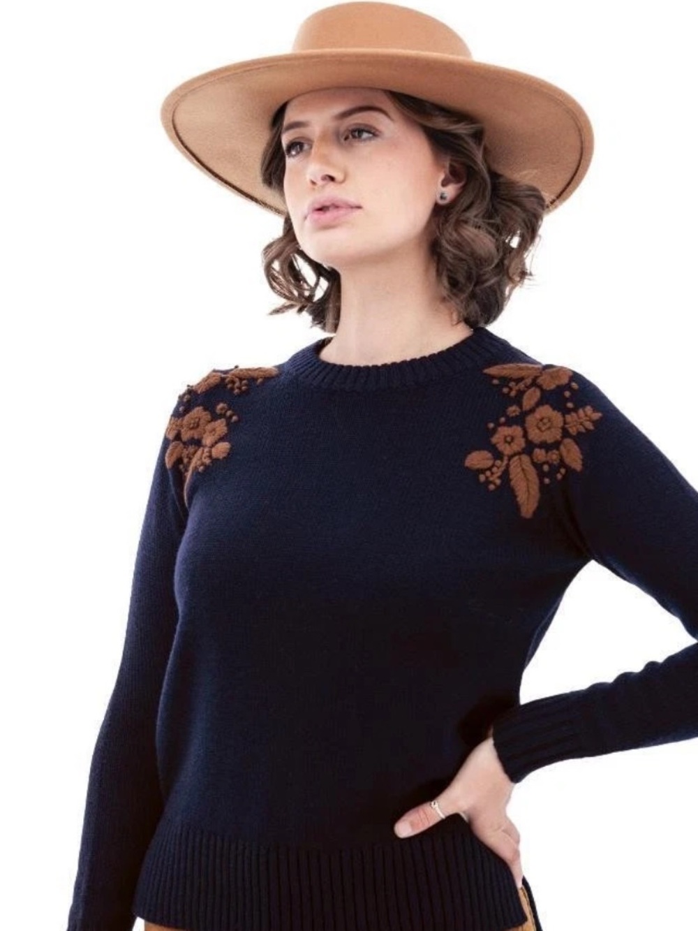 Adventura  Lindley Embroidered wool Blend Sweater XL